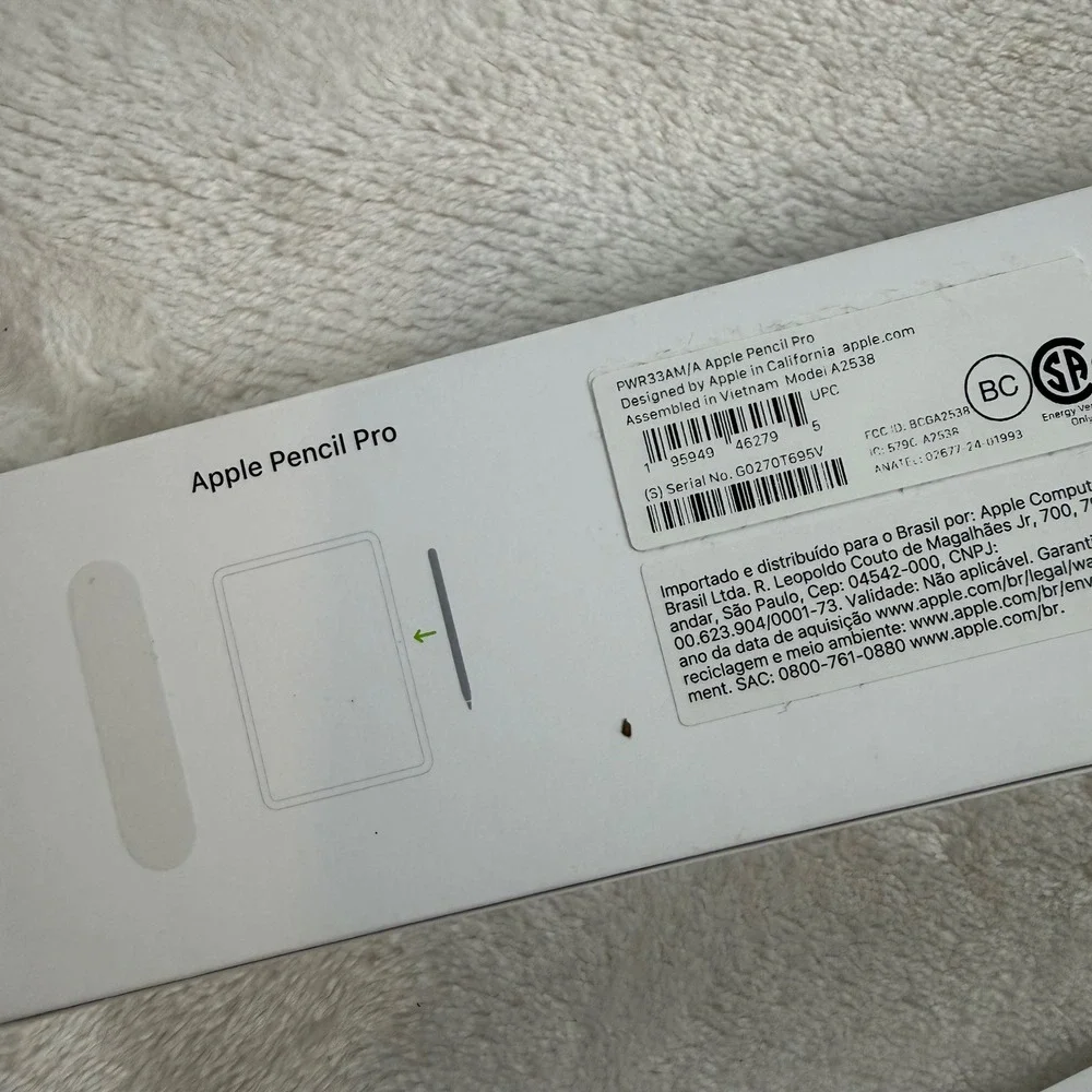 BOX ONLY Apple Pencil Pro Stylus White A2538 Haptic Feedback Bluetooth BOX ONLY